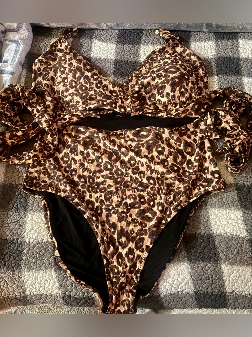 Aerie Leopard  Wrap Around One Piece Swimsuit Leopard Size XXL NWT MSRP $62.95
